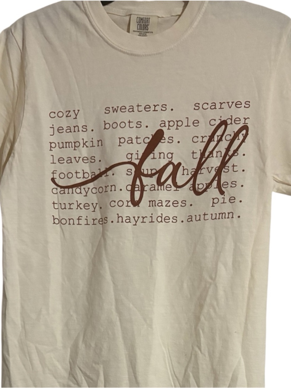Cream Fall Graphic Short Sleeve - Picture 3 of 5